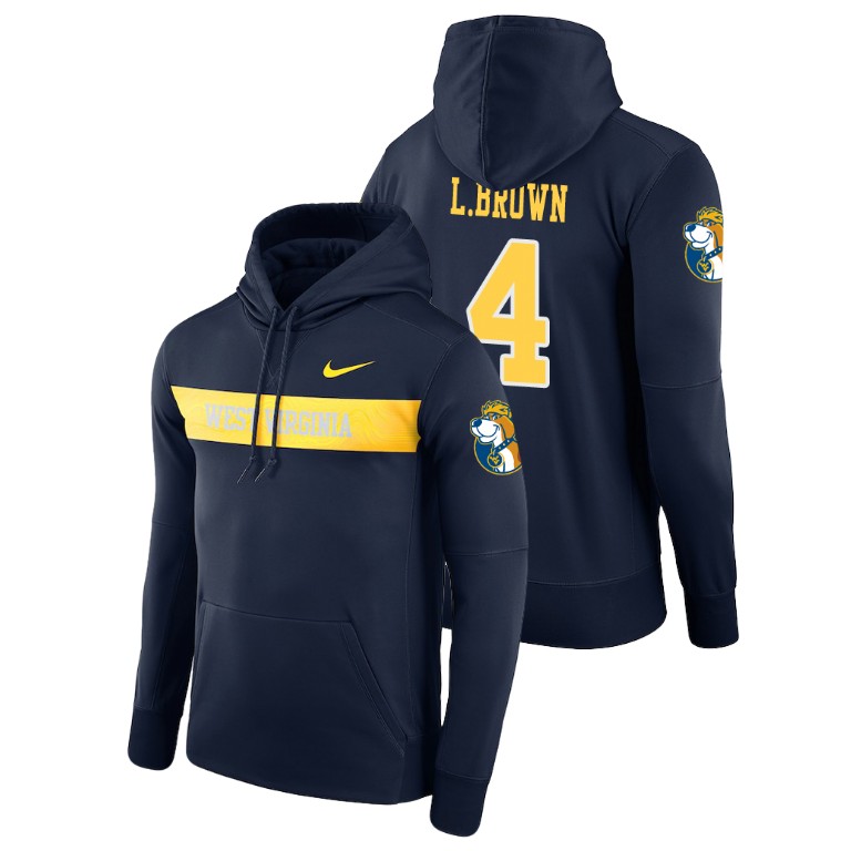 west virginia mountaineers football performance leddie brown navy sideline seismic men's hoodie