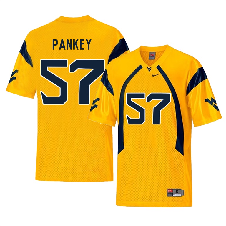 west virginia mountaineers gold adam pankey college football player jersey
