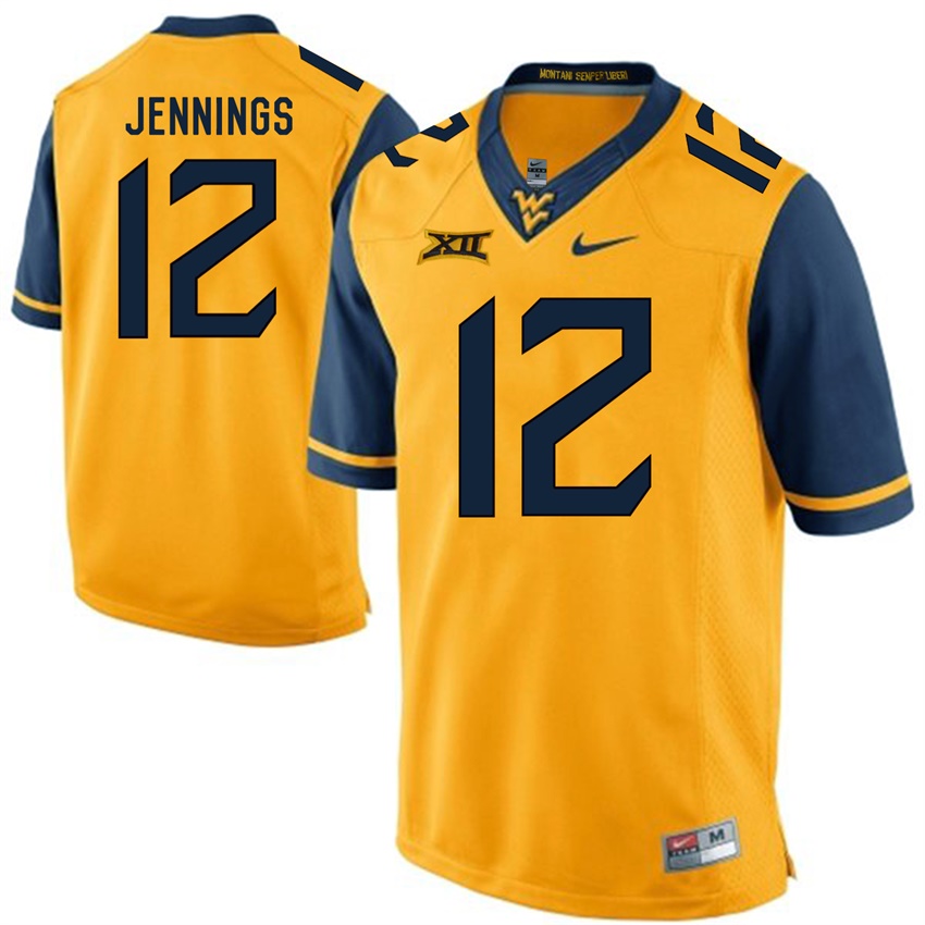 west virginia mountaineers gold gary jennings college football jersey