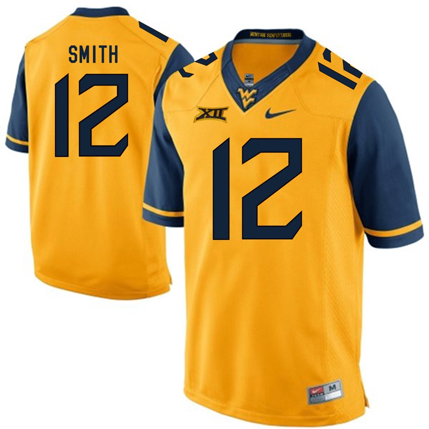 west virginia mountaineers gold geno smith college football jersey