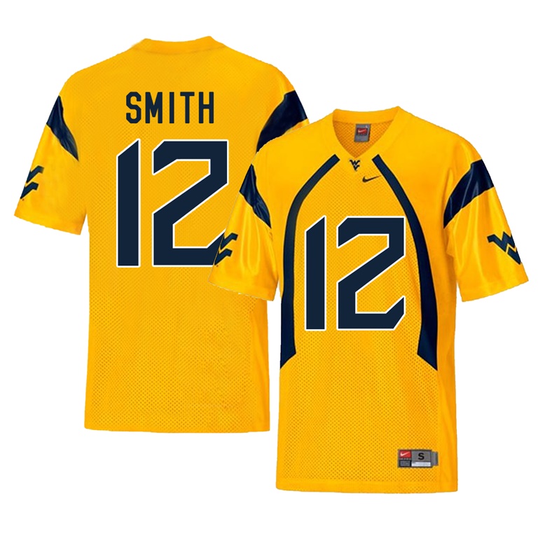 west virginia mountaineers gold geno smith college football player jersey