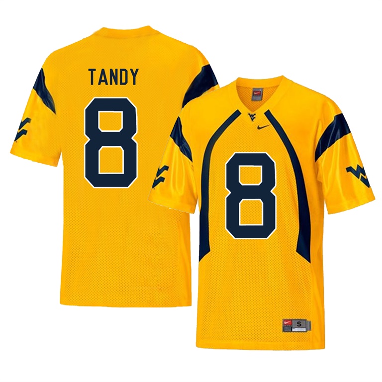 west virginia mountaineers gold keith tandy college football player jersey