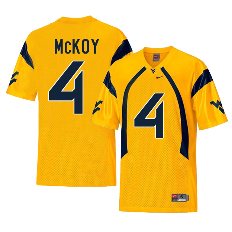 west virginia mountaineers gold kennedy mckoy college football player jersey