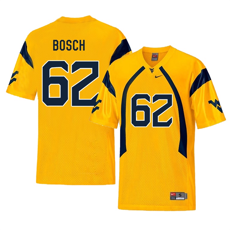 west virginia mountaineers gold kyle bosch college football player jersey
