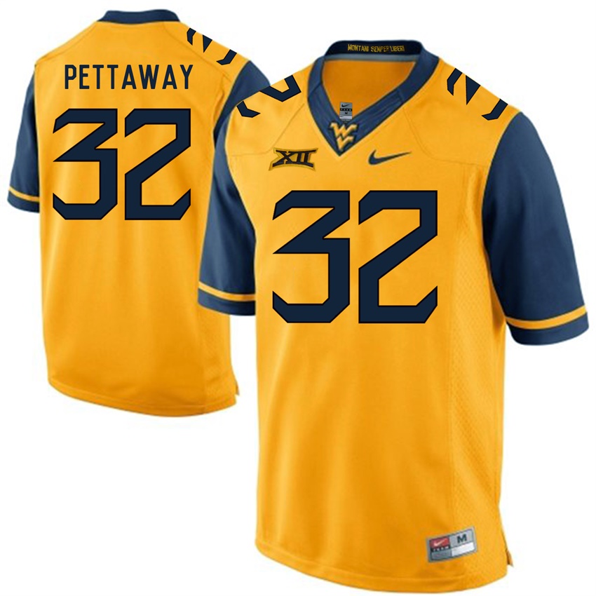 west virginia mountaineers gold martell pettaway college football jersey