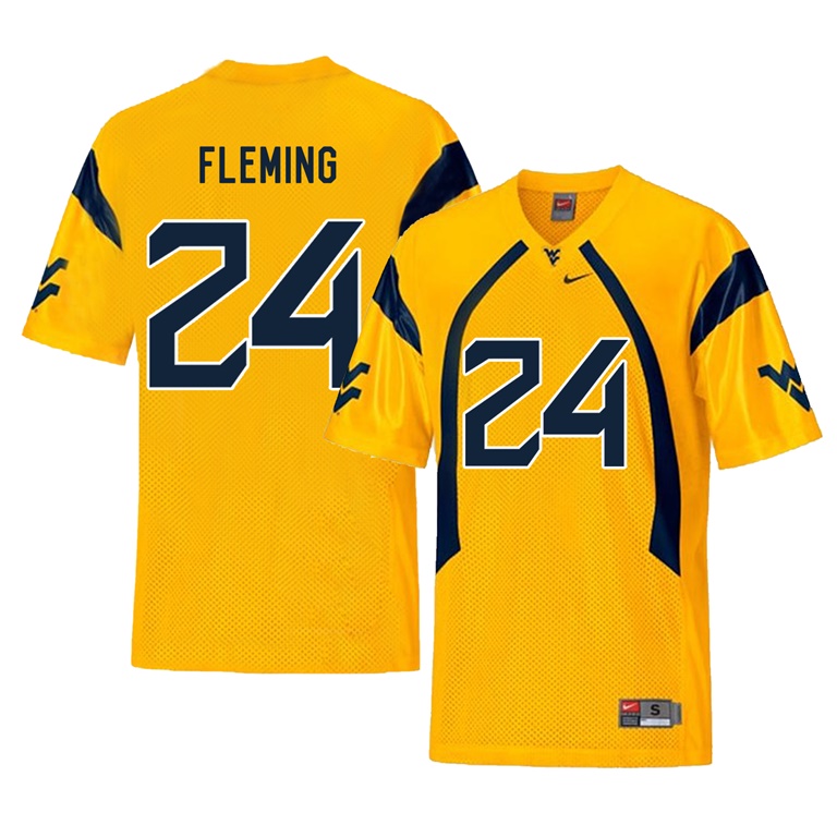 west virginia mountaineers gold maurice fleming college football player jersey
