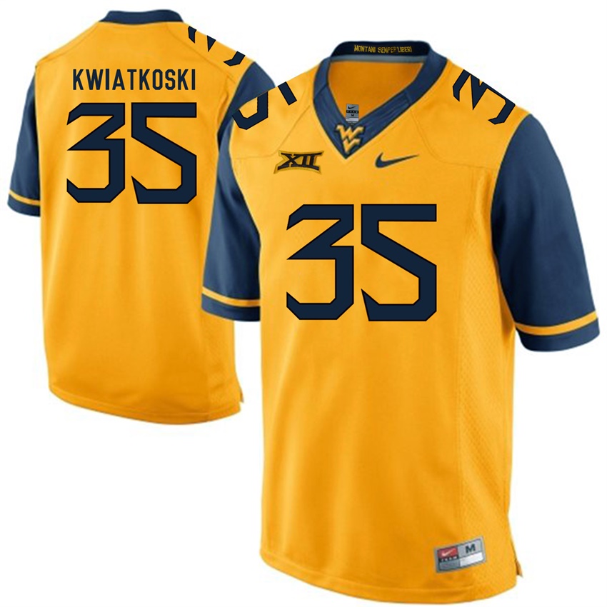 west virginia mountaineers gold nick kwiatkoski college football jersey