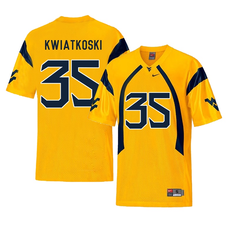 west virginia mountaineers gold nick kwiatkoski college football player jersey