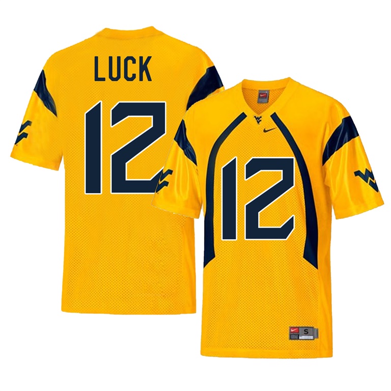 west virginia mountaineers gold oliver luck college football player jersey