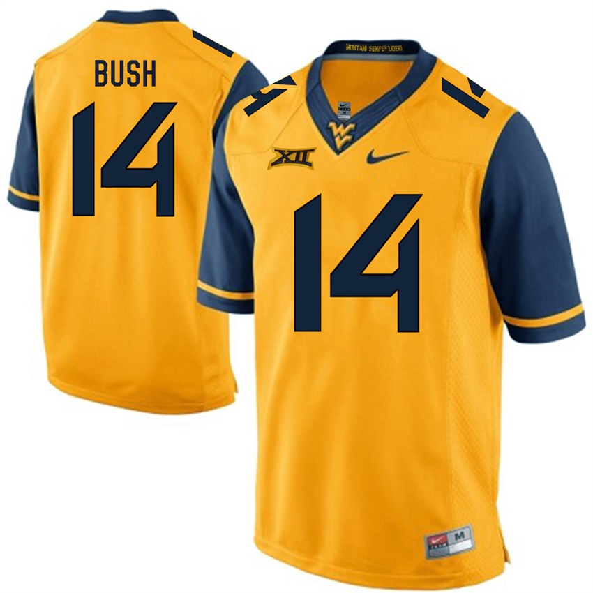 west virginia mountaineers gold tevin bush college football jersey