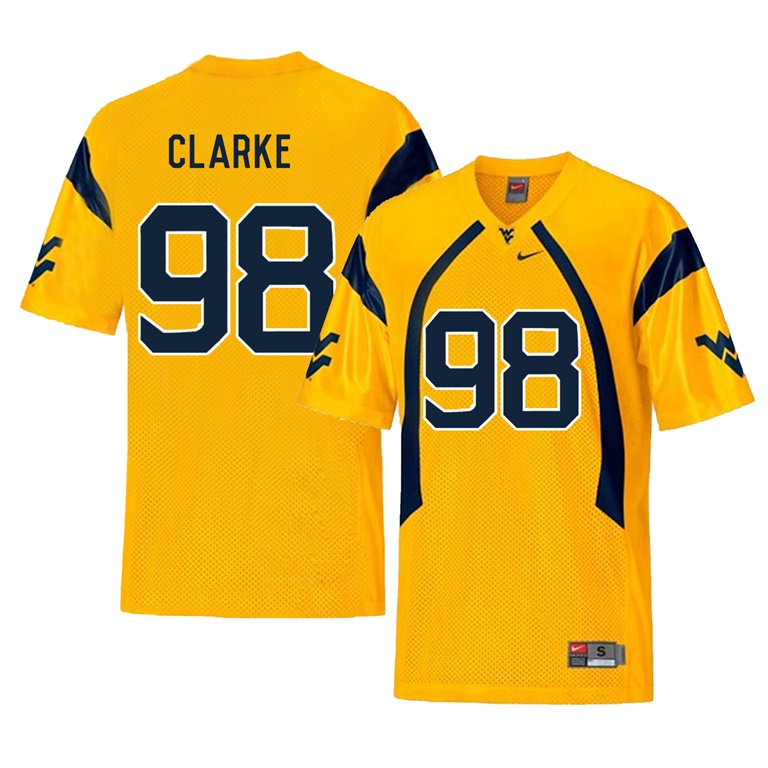 west virginia mountaineers gold will clarke college football player jersey