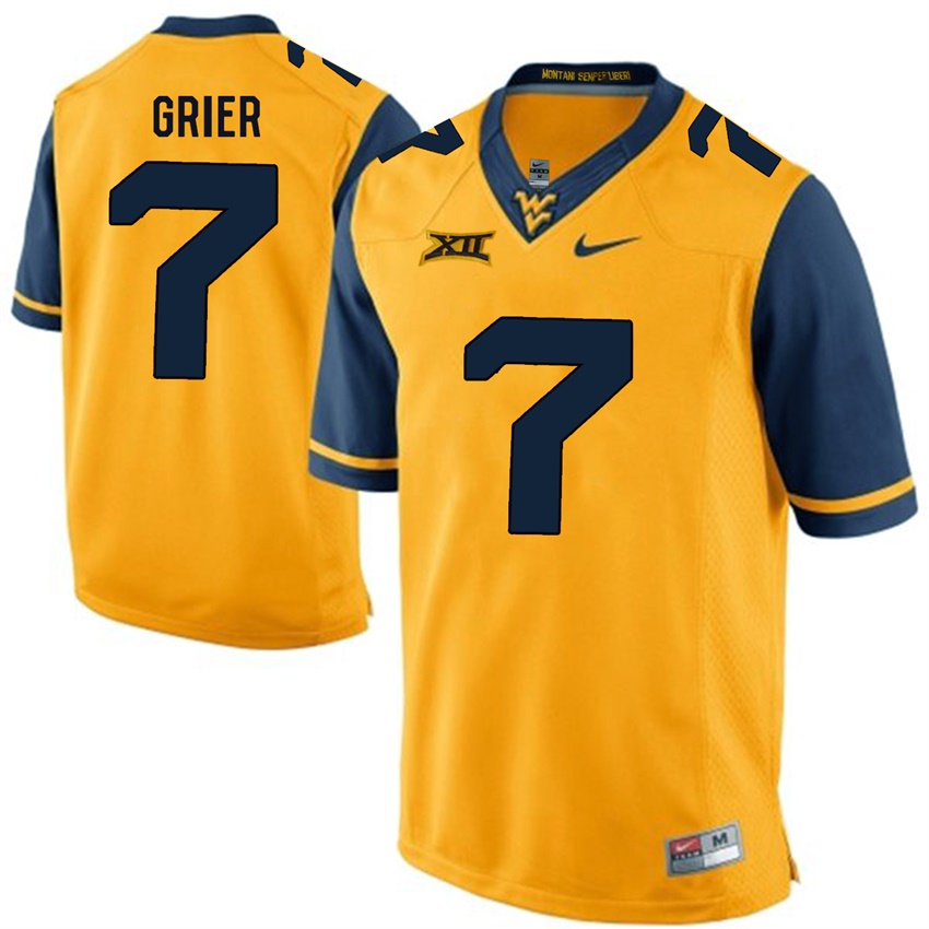 west virginia mountaineers gold will grier college football jersey