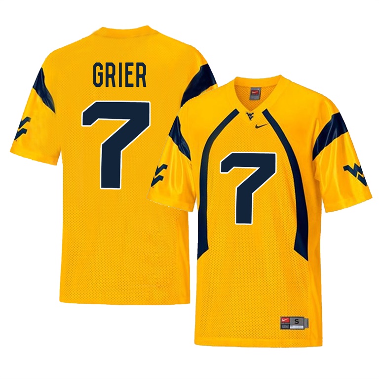 west virginia mountaineers gold will grier college football player jersey