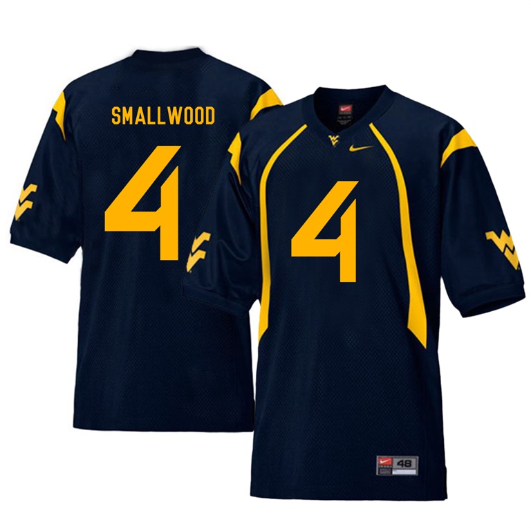 west virginia mountaineers navy wendell smallwood college football player jersey