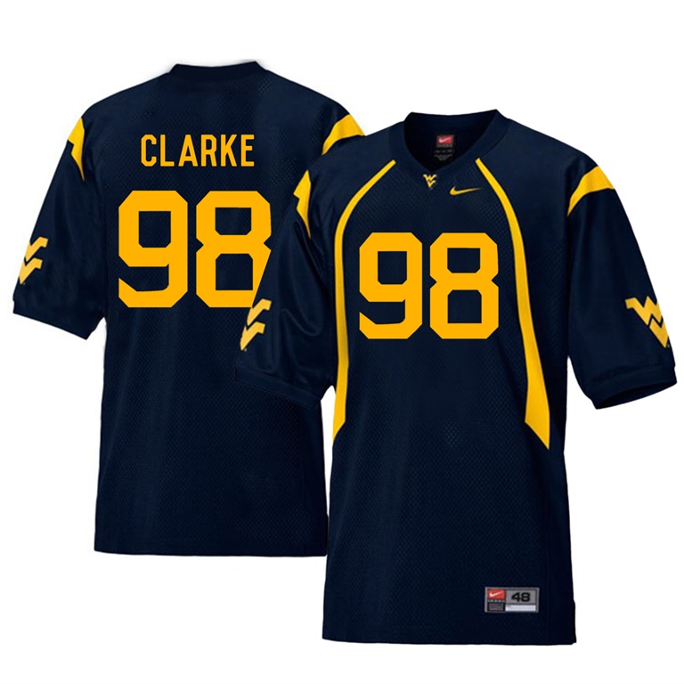 west virginia mountaineers navy will clarke college football player jersey