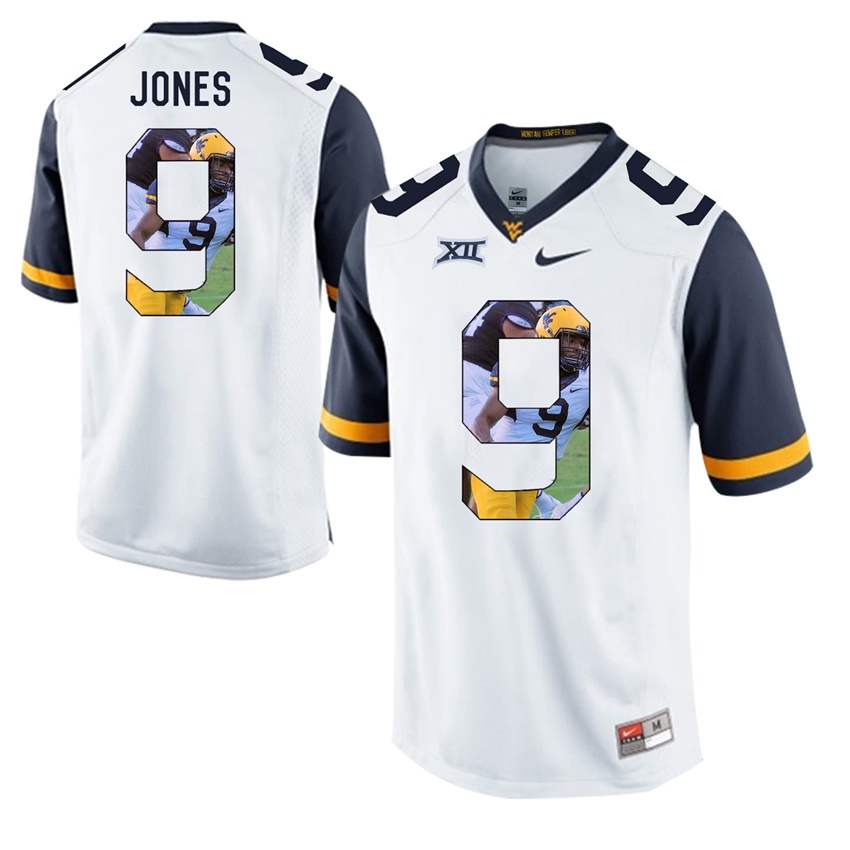 west virginia mountaineers white adam jones college football player portrait jersey