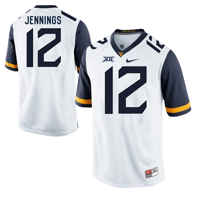 west virginia mountaineers white gary jennings college football jersey