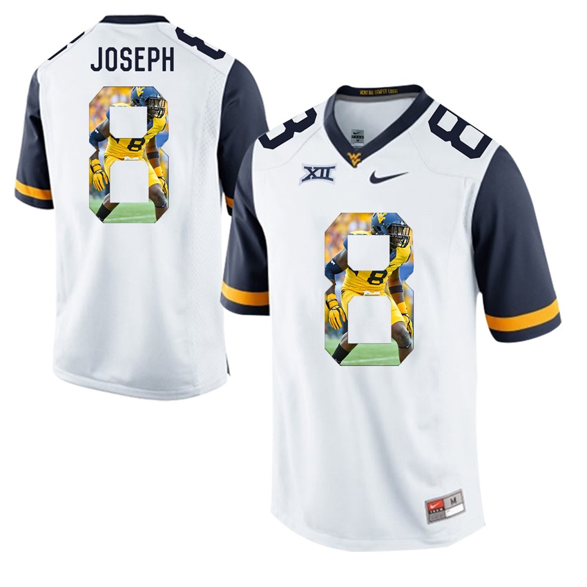 west virginia mountaineers white karl joseph college football player portrait jersey