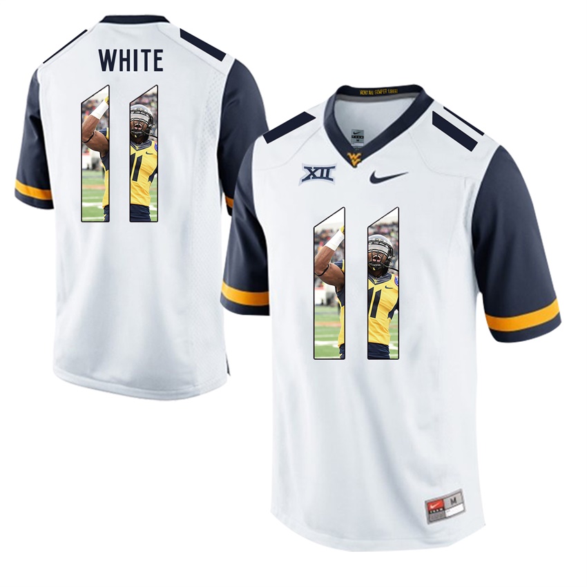west virginia mountaineers white kevin white college football player portrait jersey