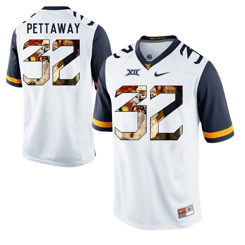 west virginia mountaineers white martell pettaway college football player portrait jersey