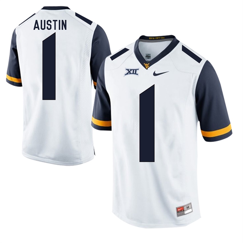 west virginia mountaineers white tavon austin college football jersey