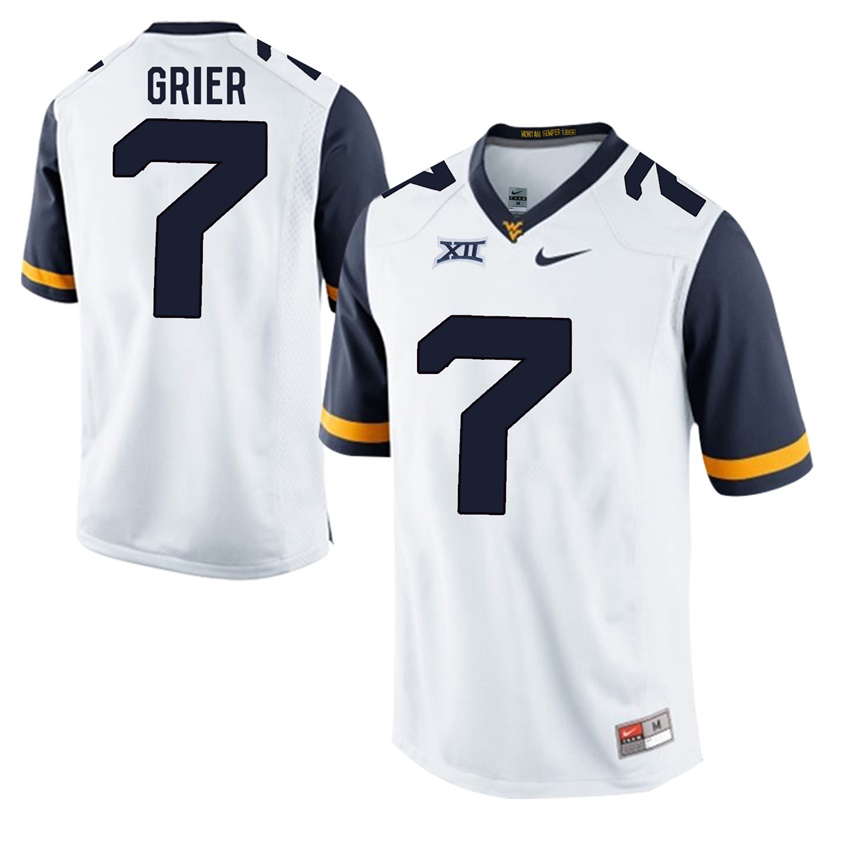 west virginia mountaineers white will grier college football jersey