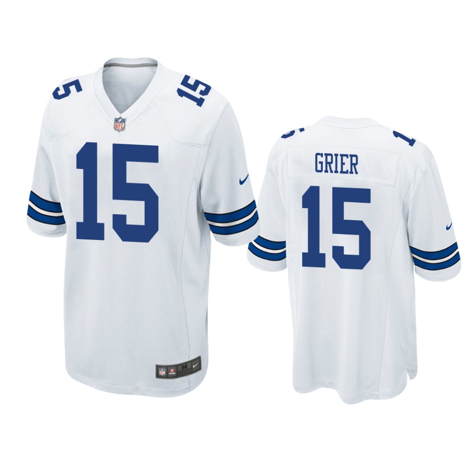 will grier cowboys white game jersey