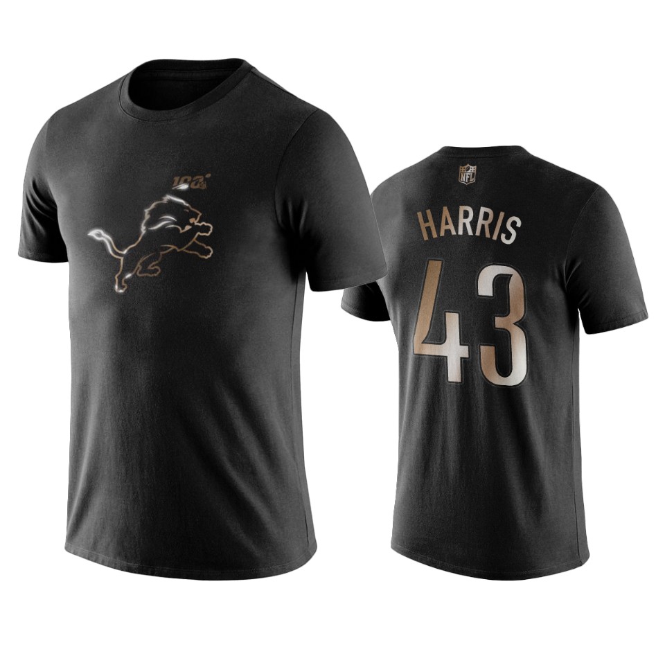will harris lions black golden 100th season t shirt