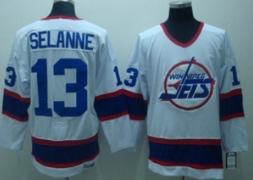 winnipeg jets #13 sellanne white ccm jersey