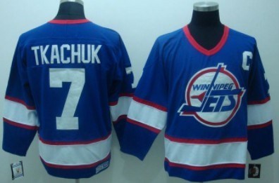 winnipeg jets #7 tkachuk blue ccm jersey