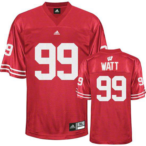 wisconsin badgers 99 j.j. watt red football youth jersey