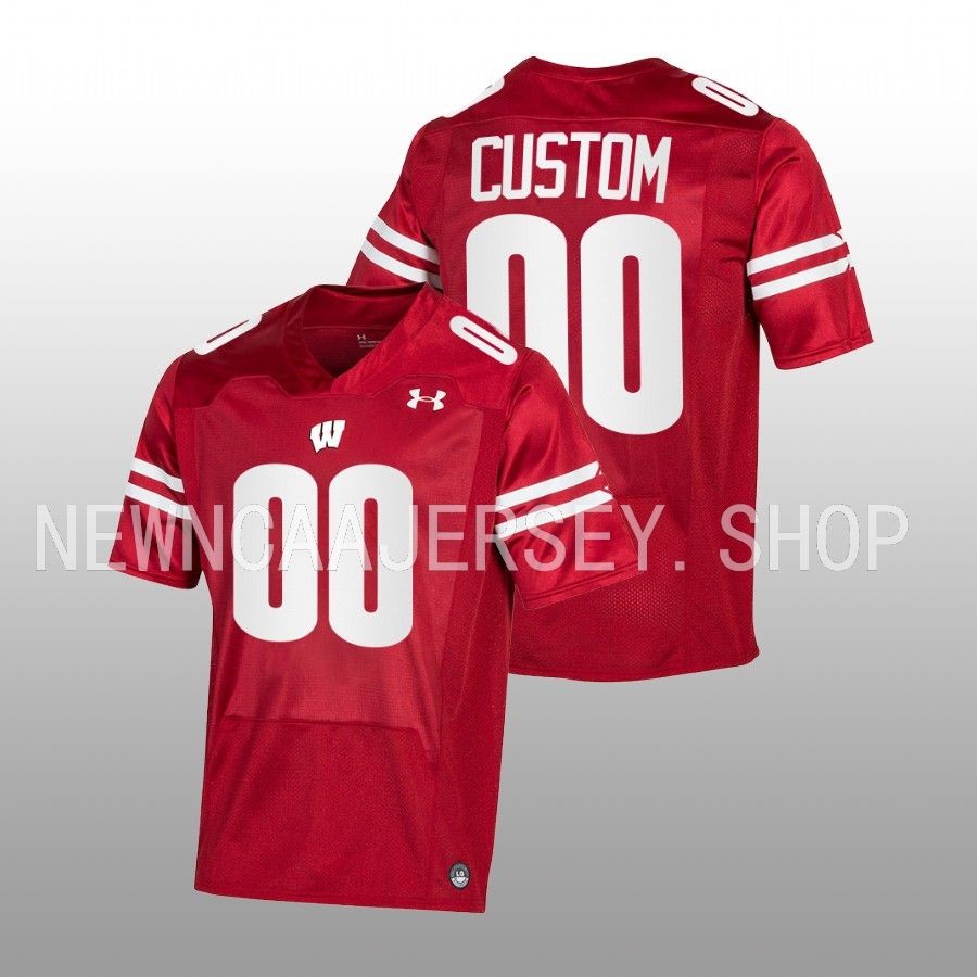 wisconsin badgers custom red pick a player nil replica jersey