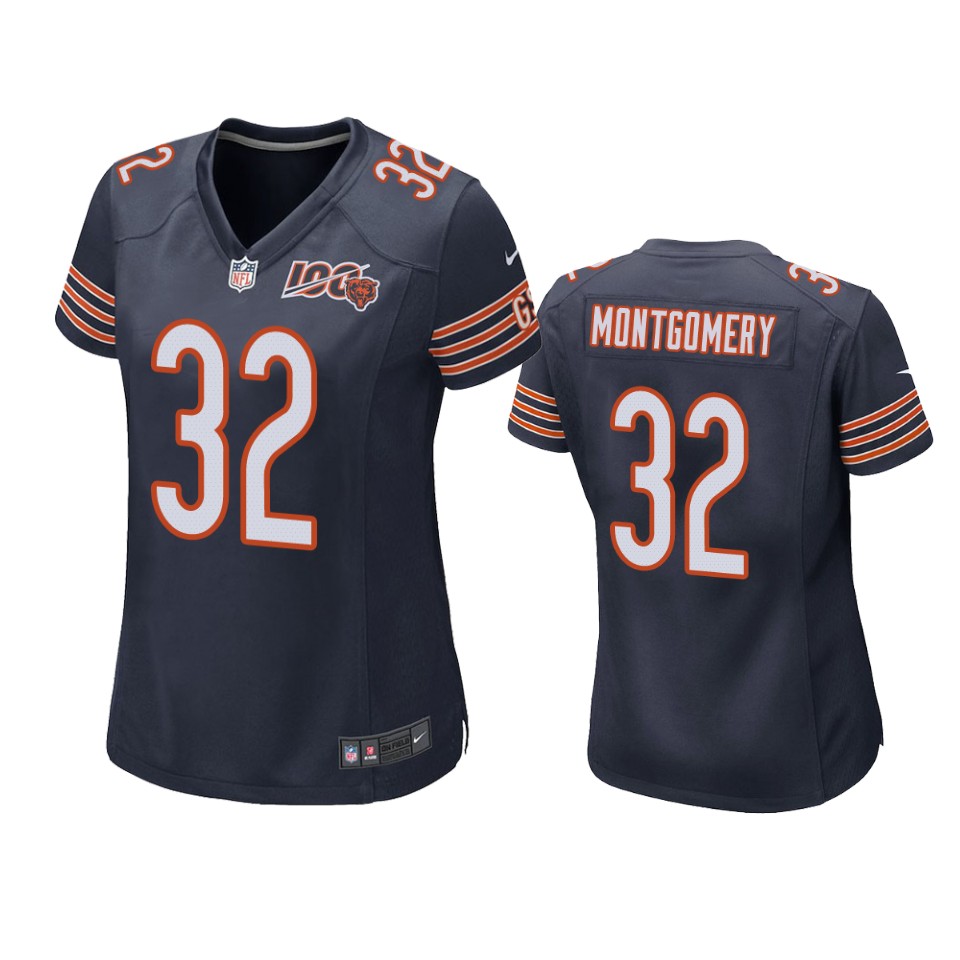 women's bears david montgomery navy 100th season game jersey