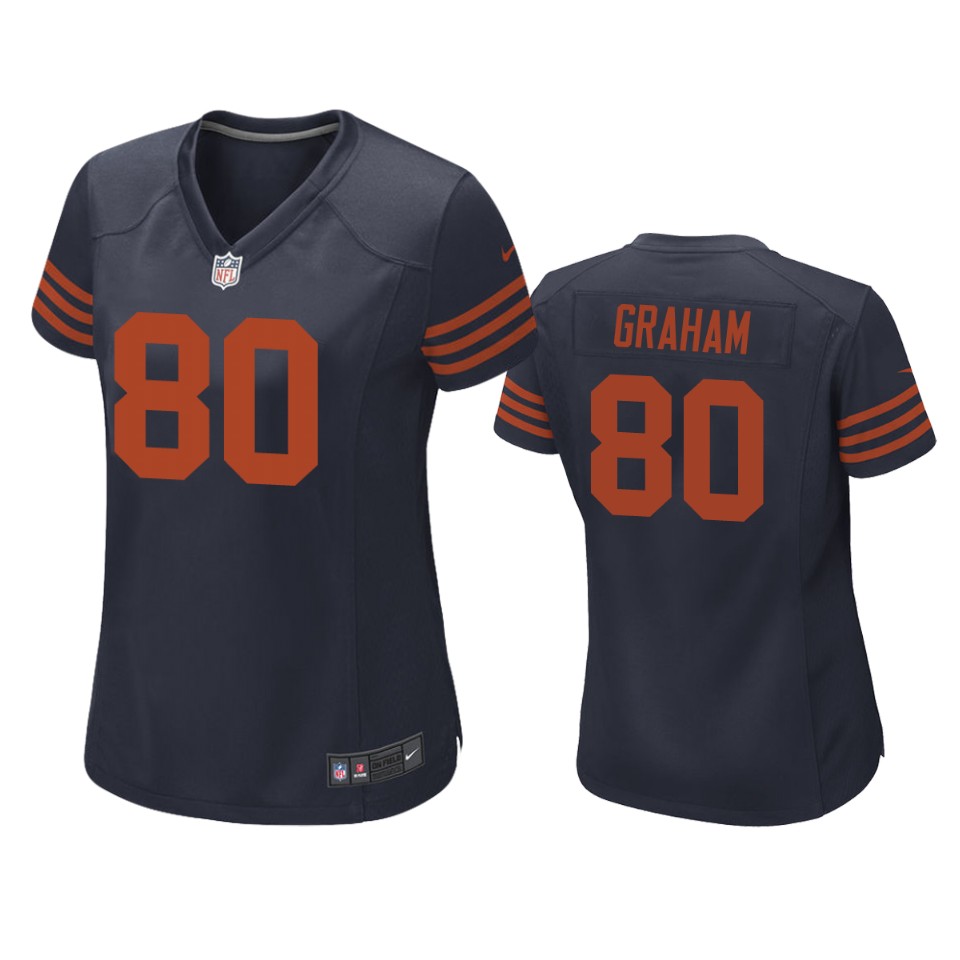 women's bears jimmy graham navy throwback game jersey