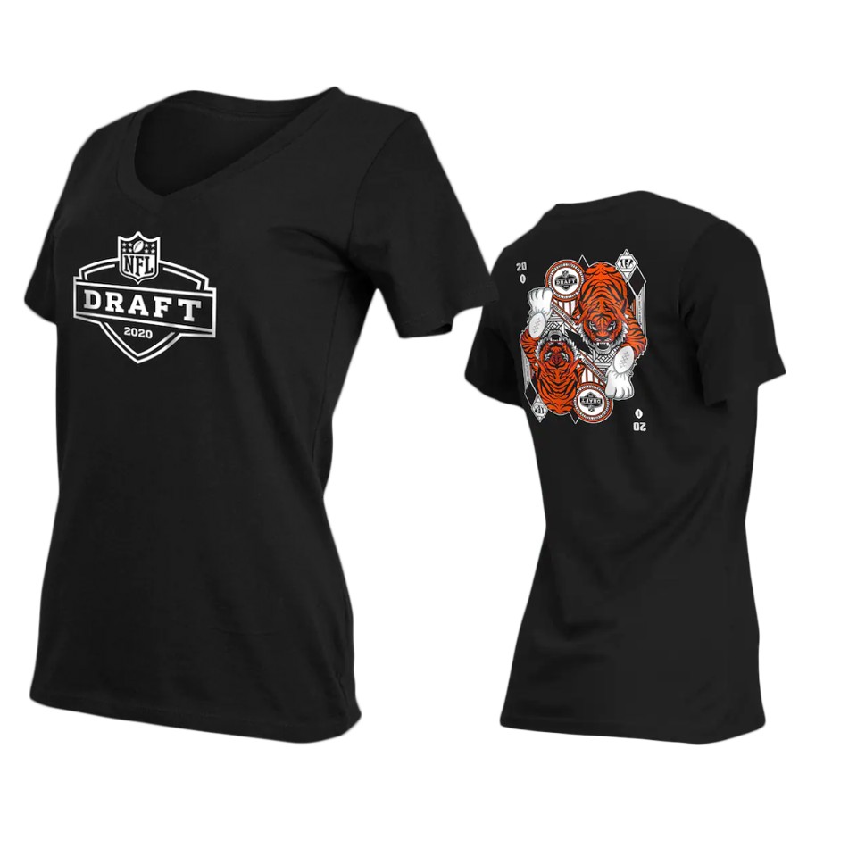 women's bengals black 2020 nfl draft card t shirt