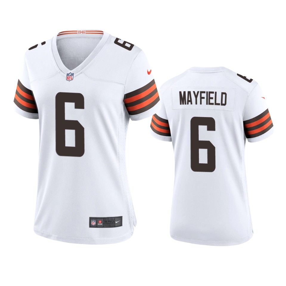 women's browns baker mayfield white 2020 game jersey