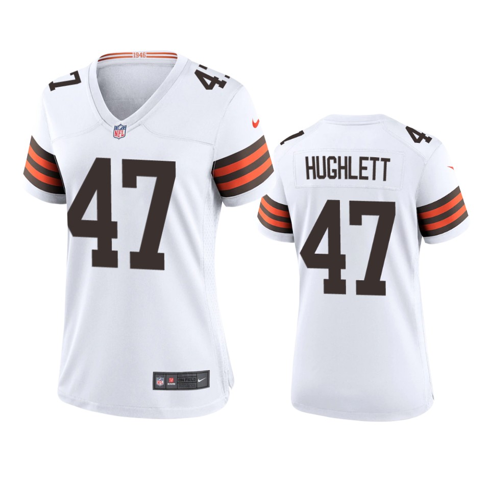 women's browns charley hughlett white 2020 game jersey