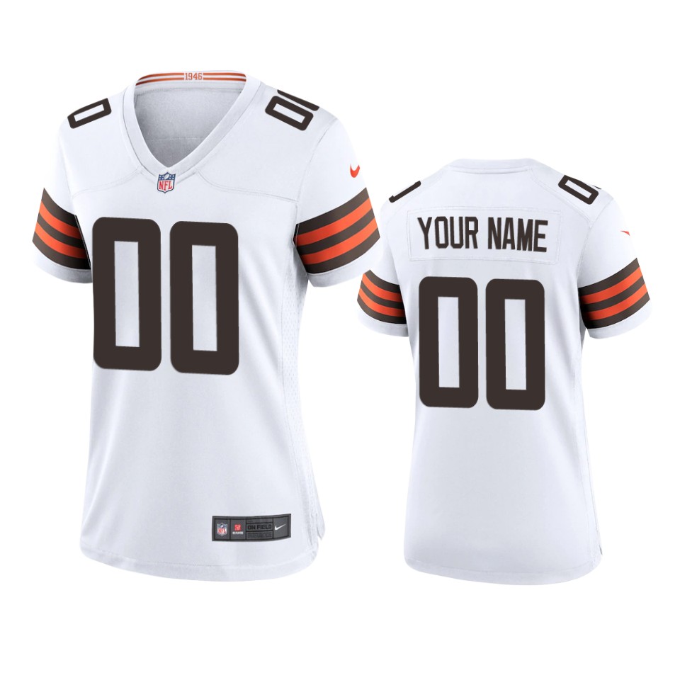 women's browns custom white 2020 game jersey