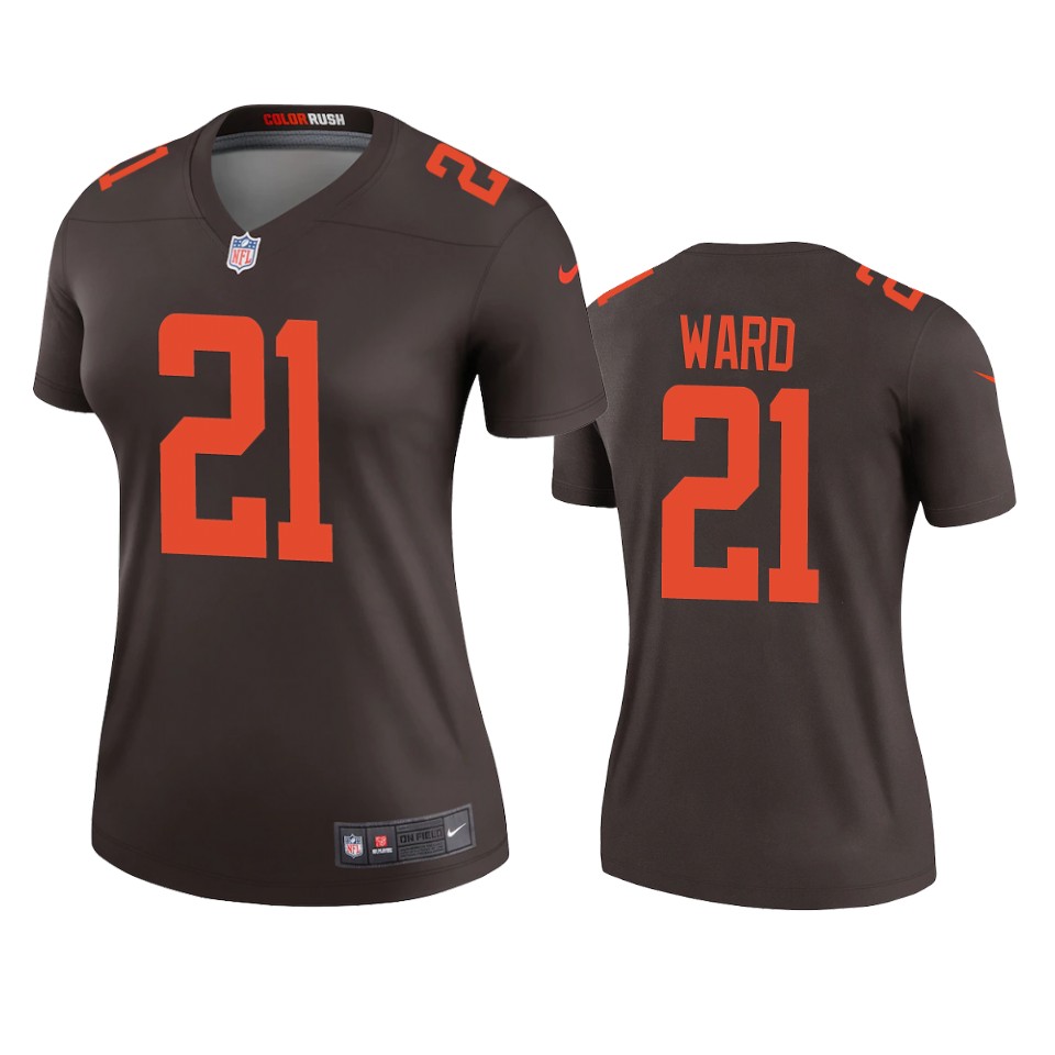 women's browns denzel ward brown 2020 alternate legend jersey