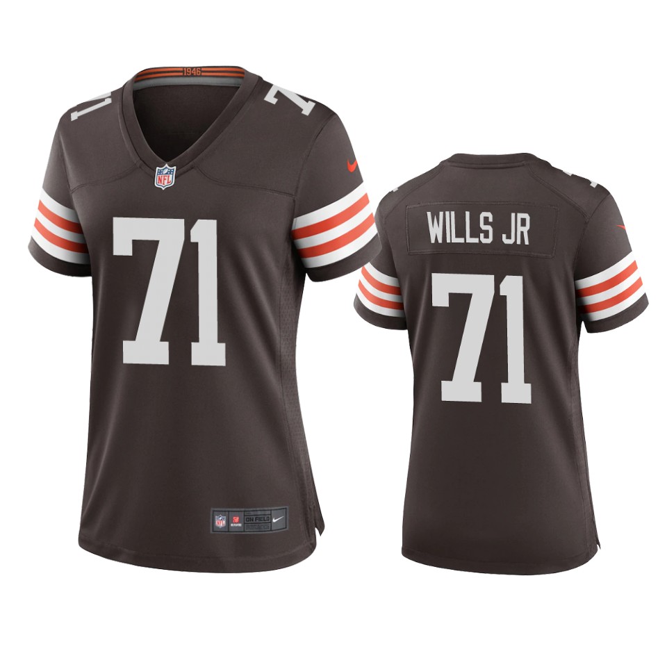 women's browns jedrick wills brown game jersey