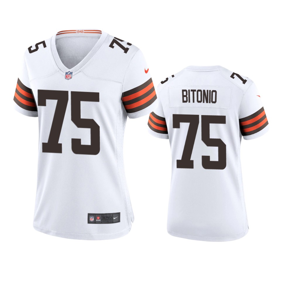 women's browns joel bitonio white 2020 game jersey