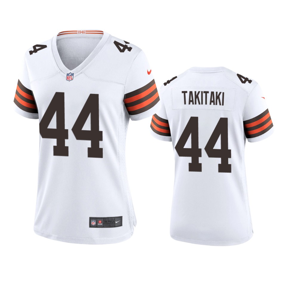 women's browns sione takitaki white 2020 game jersey