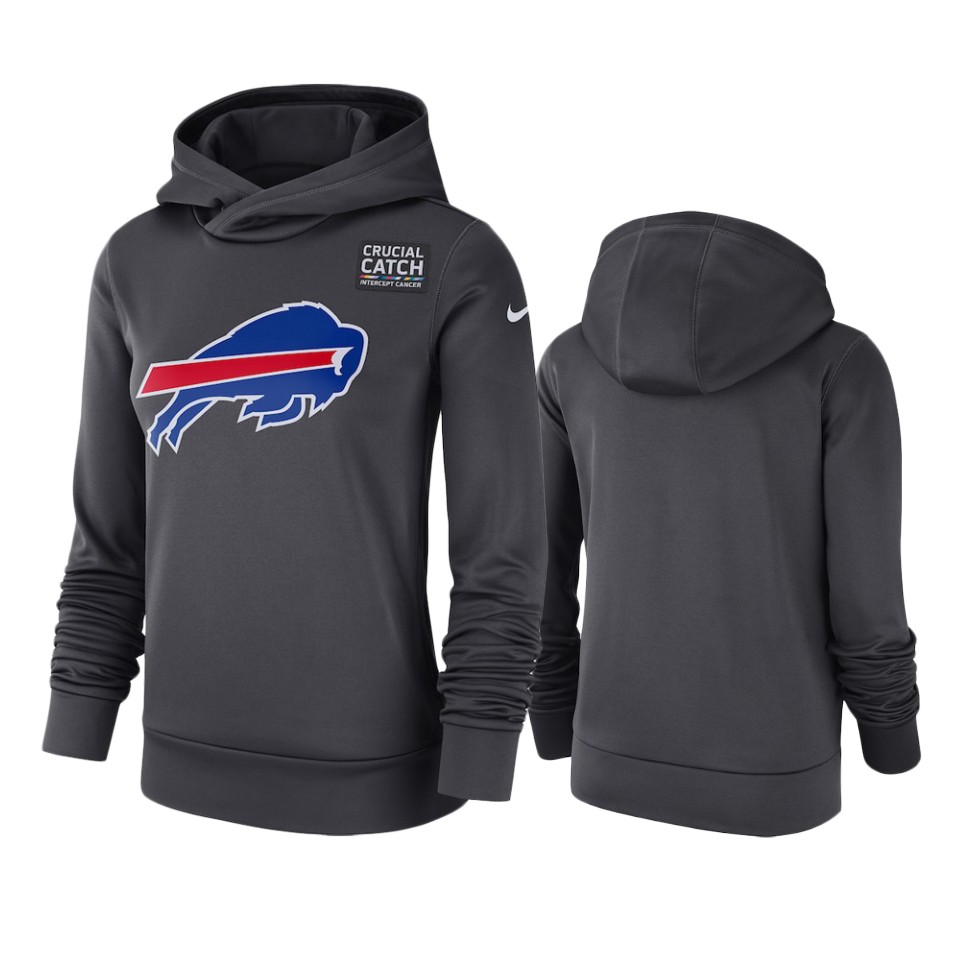 women's buffalo bills anthracite crucial catch performance hoodie