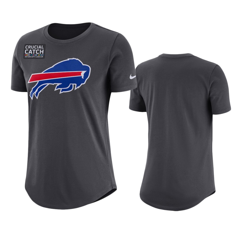 women's buffalo bills anthracite crucial catch performance t shirt