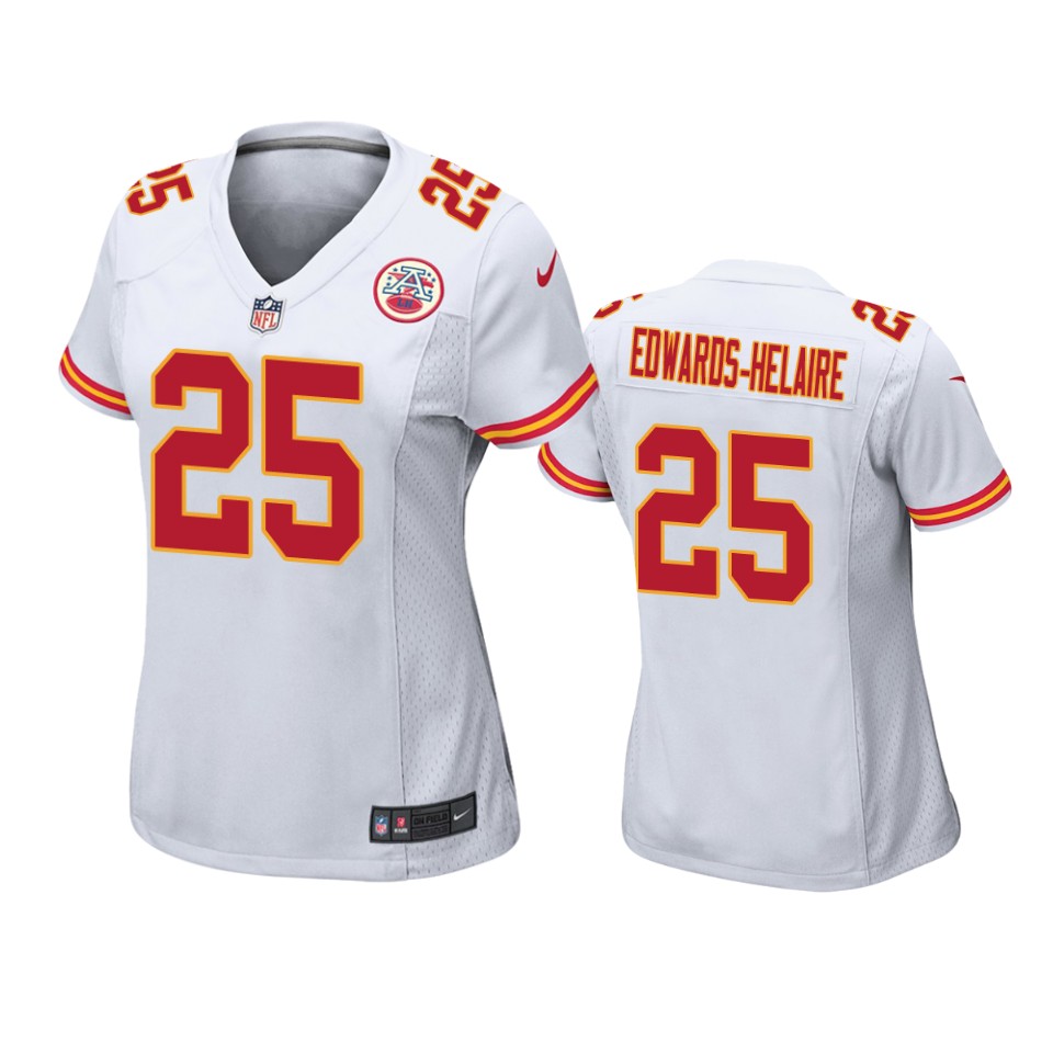 women's chiefs clyde edwards helaire white game jersey