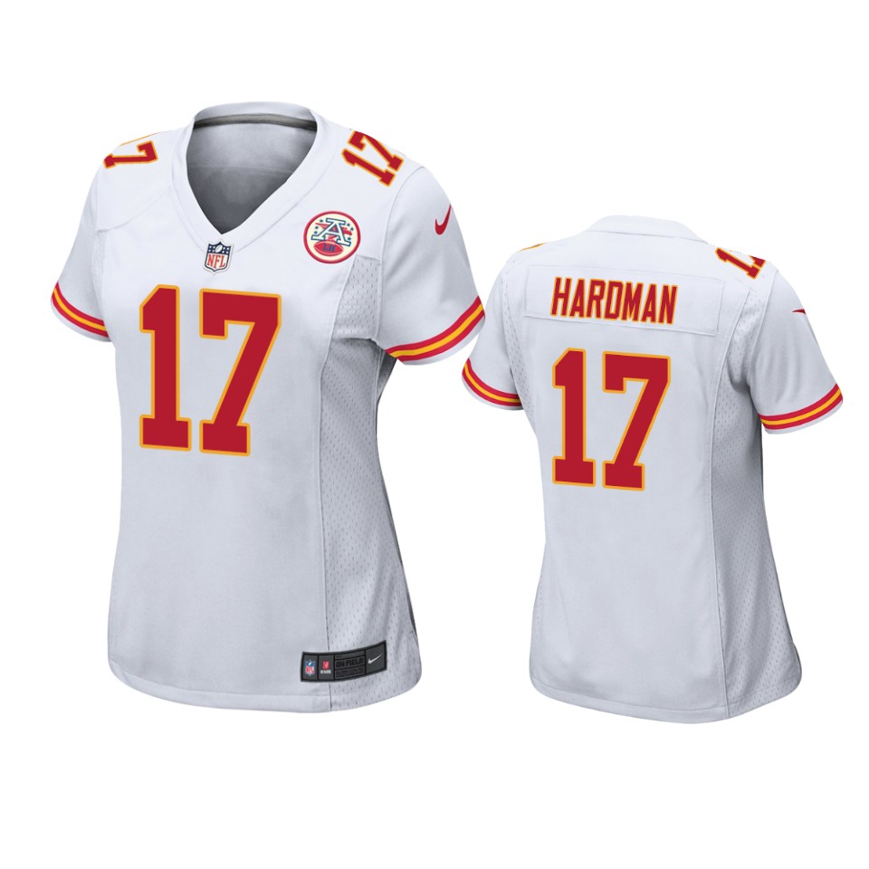 women's chiefs mecole hardman white game jersey