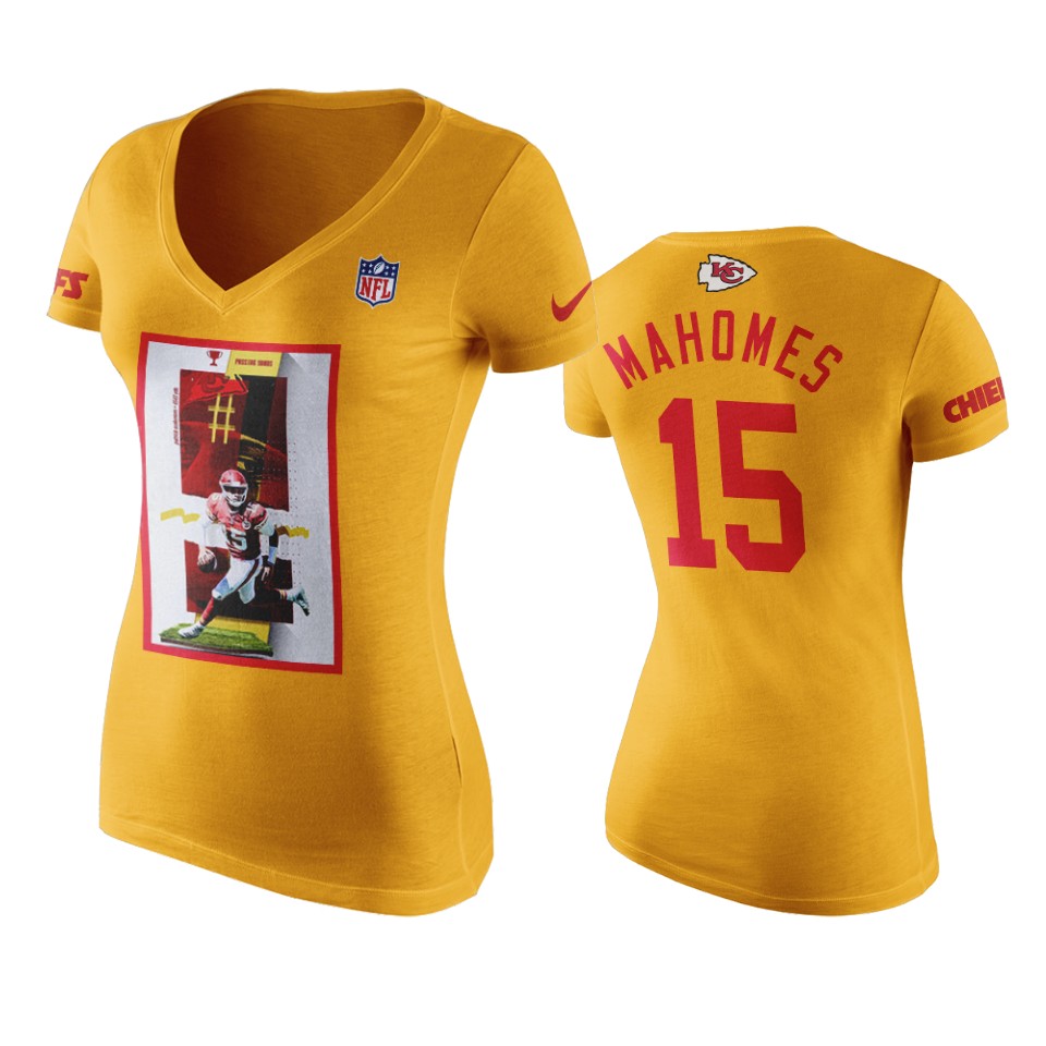 women's chiefs patrick mahomes gold graphic t shirt