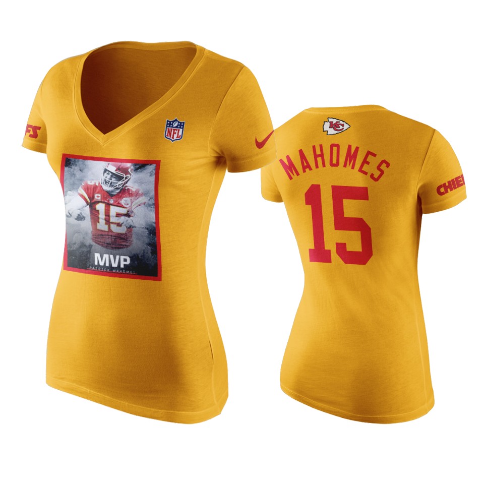 women's chiefs patrick mahomes gold mvp t shirt