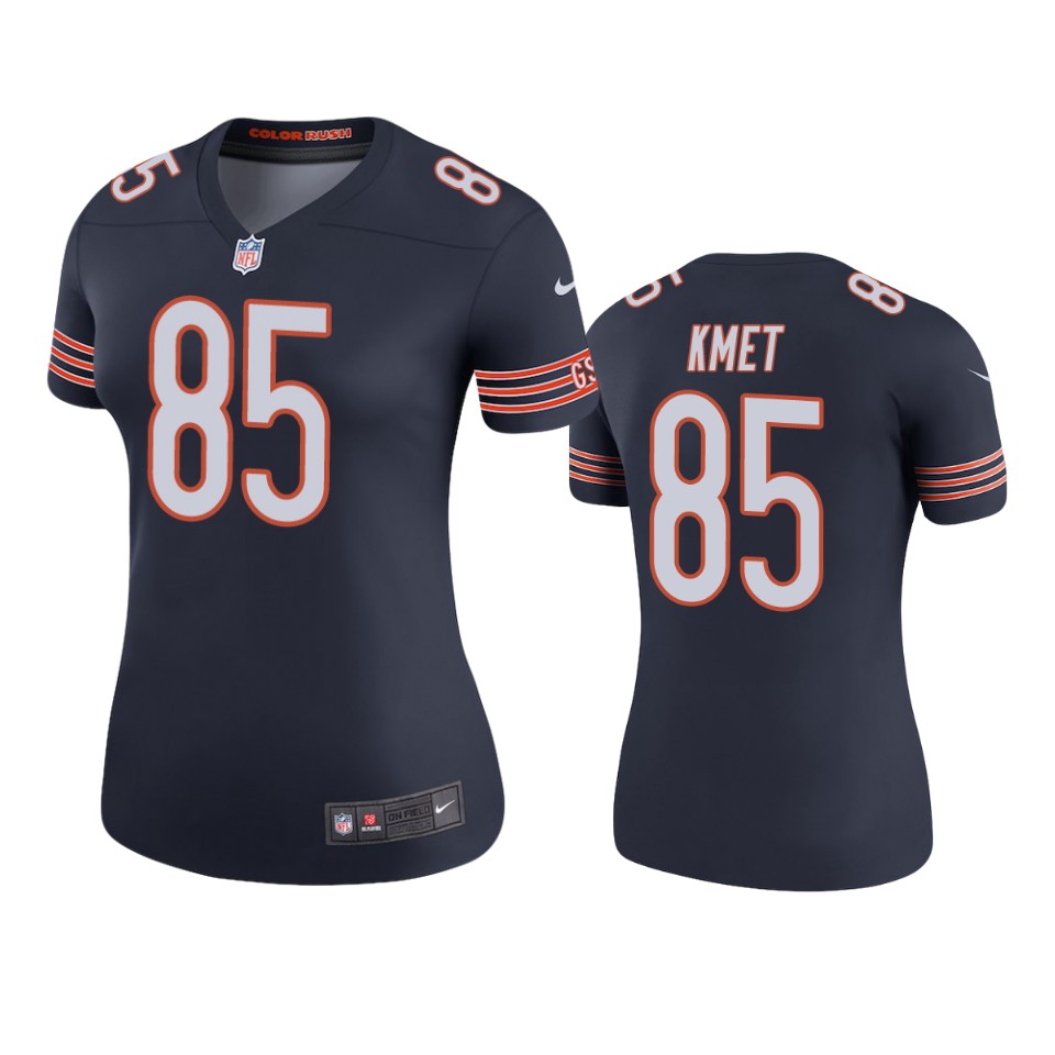 women's color rush legend bears cole kmet navy jersey