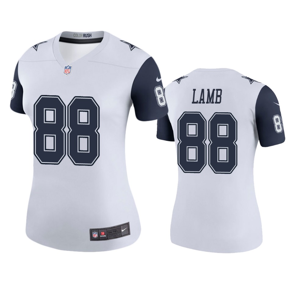 women's color rush legend cowboys ceedee lamb white jersey